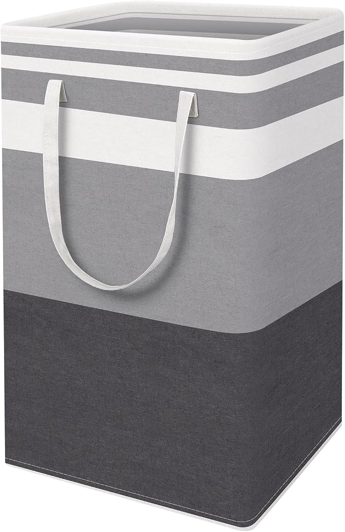 HomeHacks Large Laundry Basket, Waterproof, Freestanding Laundry Hamper, Collapsible Tall Clothes Hamper with Extended Handles for Clothes in The Dorm and Family Gradient Grey,88L by HomeHacks