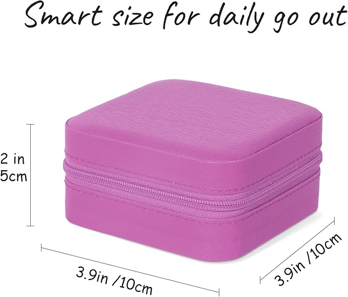 MFXIP Travel Jewelry Case Small Jewelry Box Jewelry Organizer Storage Case Portable PU Leather Mini Jewelry Travel Case for Girls Womens Earring, Necklace, Rings,Bracelets - Image 2