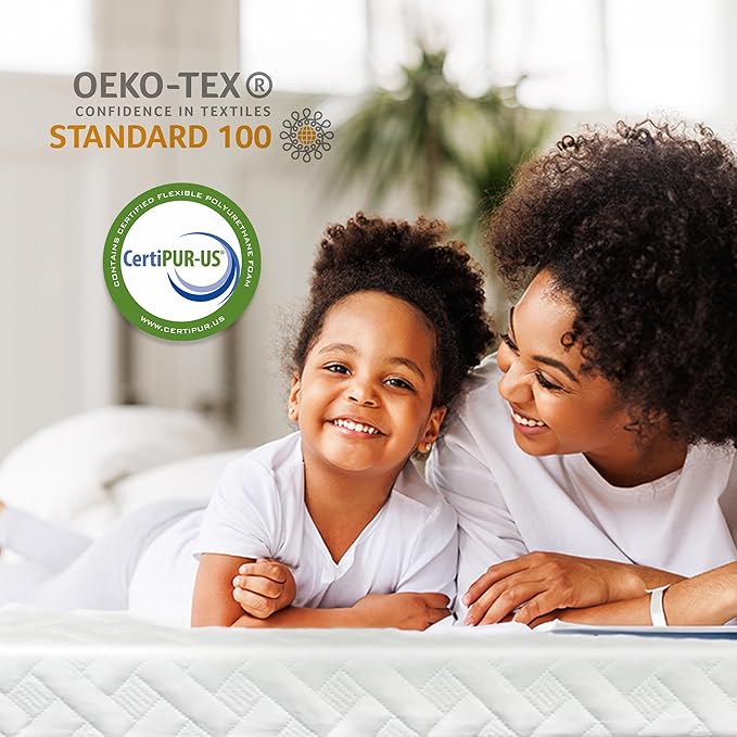 3 Inch Gel Memory Foam Mattress Topper Twin XL Size for Back Pain, Cooling Mattress Pad Bed Topper with Removable and Washable Bamboo Cover, CertiPUR-US & Oeko-Tex Certified – White
