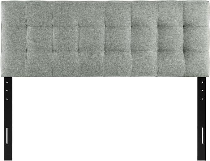 Modway Lily Tufted Linen Fabric Upholstered Full Headboard in Gray