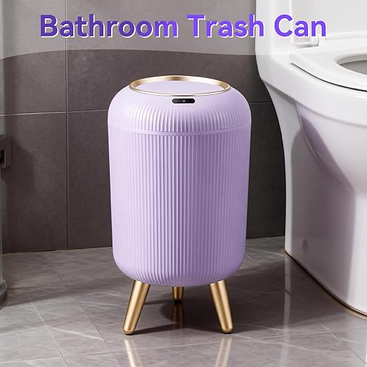 Motion Sensor Bathroom Trash Can with Lid, 3 Gallon/11L Automatic Bathroom Wastebasket,Touchless Trash Bin with Removable Legs for Kitchen,Office,Toilet,Bedroom,Smart Sensor Trashcan-Purple - Image 3