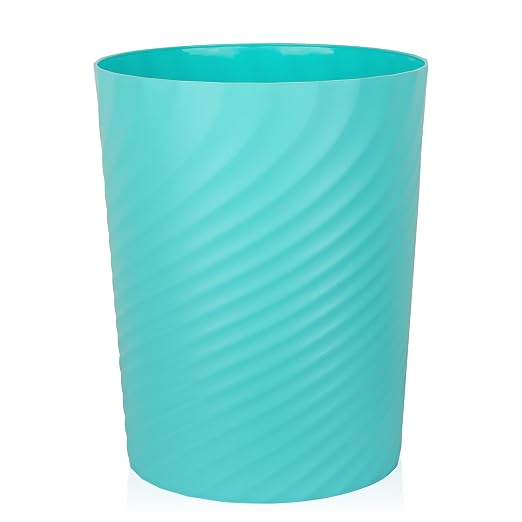 UUJOLY Plastic Small Trash Can Wastebasket, Garbage Container Basket for Bathrooms, Laundry Room, Kitchens, Offices, Kids Rooms, Dorms, (Light Blue, 1.8 Gallon) by UUJOLY