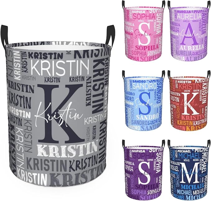 Custom Name Laundry Hamper, Personalized Laundry Basket with Name for Baby Boys Girls, Customized Collapsible Dirty Clothes Hamper Storage with Handles for Bedroom Bathroom Dorm Room Decor by Ownxhbc