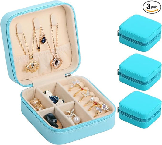 17Dec 3-Pack Small Travel Jewelry Case Organizer,Mini Travel Essentials for Women,Bridesmaid Gifts Birthday Gifts for Women,Small Jewelry Box for Girls 8-12 by 17Dec