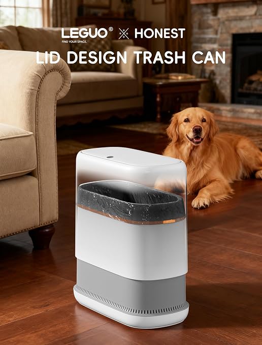 Bathroom Trash Can with Lid, Slim 3.3 Gallon Vacuum adsorption Garbage Bin, Narrow Press Top Waste Basket for Odor Control & Dog Proof for Bathroom Bedroom Office Home - Image 5