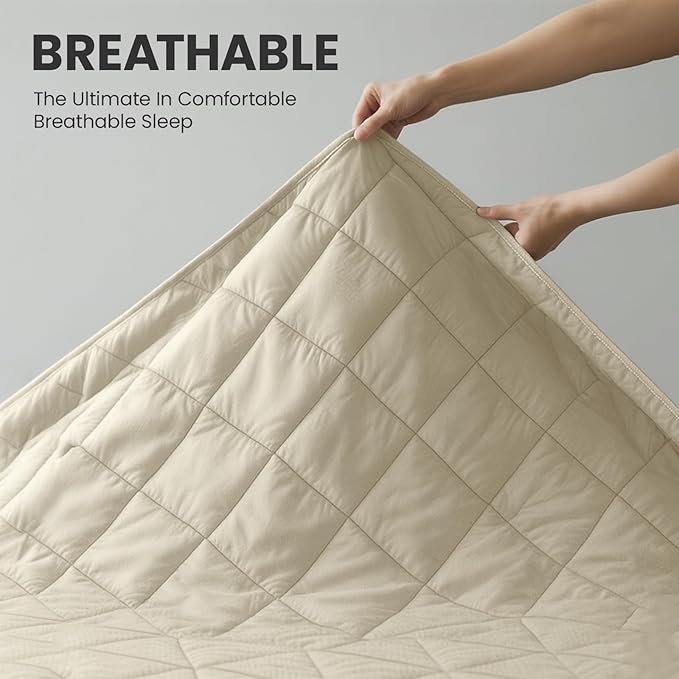 California King Mattress Protector,Waterproof Mattress Protector Fitted Up to 16" Deep Pocket, Soft Breathable Bed Mattress Cover for Bedroom,Doom Room,(Khaki)