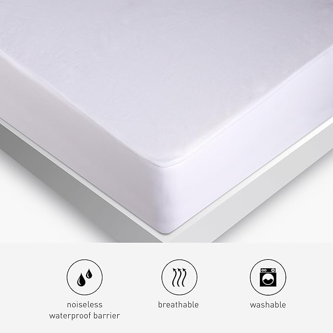 Bedgear Twin XL Basic Mattress Protector for College Dorm Room - Lightweight, Noiseless, and Waterproof Cover for Bed - Washable and Breathable Mattress Pad - Protects Against Stains