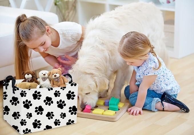 Rectangular Dog Baskets Gift Bins Empty Kids Storage Basket Baby Boy Basket Kids Dog Toy Storage Bin Organizer Box Room Decor for Home(Dog Bins) - Image 2