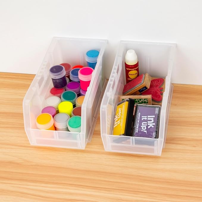 Akro-Mils 30230 AkroBins Plastic Storage Bins, Space-Saving Stackable Bins for Garage, Pantry, Craft Organization, 11" x 5" x 5", Clear, 12-Pack - Image 8