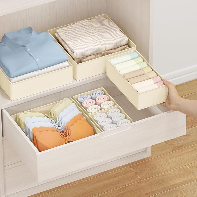 DIMJ Drawer Organizer Clothes 24 Pack - Foldable Baby Organizers and Storage & Dresser Organizer for Bedroom, Closet - Nursery Organization Dresser Dividers for underwear, Sock,Bra, Belt, Tie - Image 4