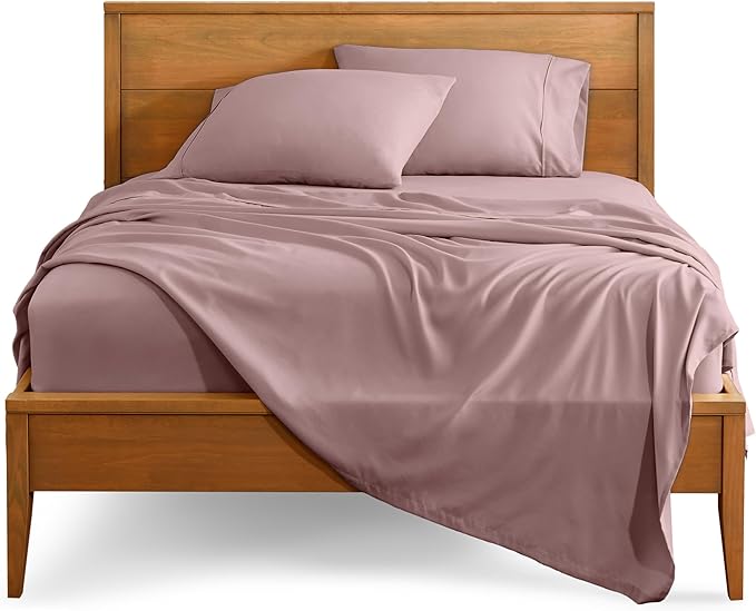 Bare Home Twin Sheet Set - 1800 Ultra-Soft Microfiber Twin Bed Sheets - Double Brushed - Deep Pockets - Easy Fit - 3 Piece Set - Bedding Sheets & Pillowcases (Twin, Mauve)