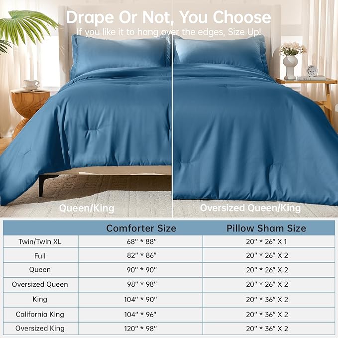 MUXHOMO Queen Comforter Set, All Season Ultra Soft Down Alternative Bedding - 3 Piece Lightweight Bed Set Includes 1 Comforter (90"x90") and 2 Pillow Shams (20"x26"), Teal