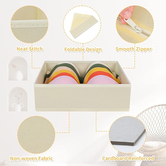 DIMJ Drawer Organizer Clothes, 24 Pack Dresser Organizer, Foldable Closet Organizers and Storage, Fabric Dresser Drawer Organizers, Drawer Dividers for Nursery, Baby Clothes, Underwears, Sock - Image 2