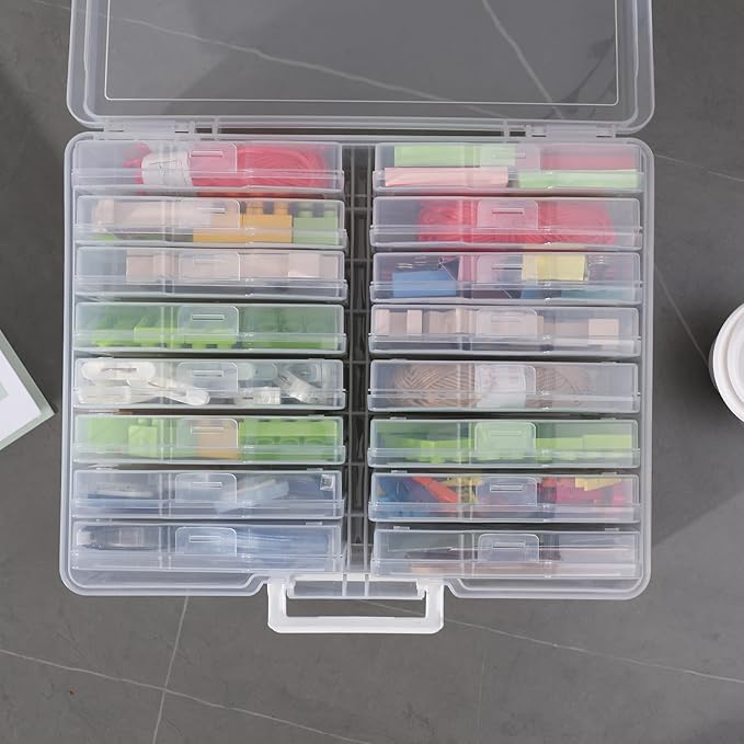 novelinks Transparent 4" x 6" Photo Cases and Clear Craft Keeper with Handle, 16 Inner Photo Organizers & Photo Storage Box, Plastic Photo Storage Containers (Clear) - Image 6