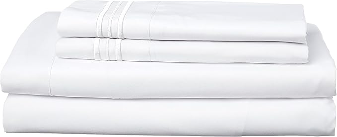 King Size Sheets - Breathable Luxury Bed Sheets with Full Elastic & Secure Corner Straps Built In - 1800 Supreme Collection Extra Soft Deep Pocket Bedding, Sheet Set, EXTRA DEEP pocket - King, White