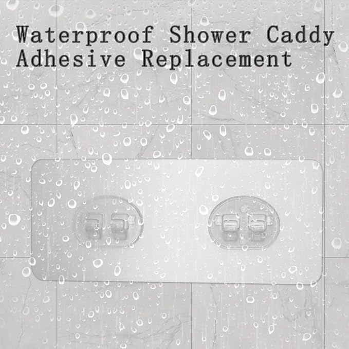 8 Pack Shower Caddy Adhesive for Replacement, Strong Transparent Adhesive for Shower Caddy Sticky Pads, No Drilling for Corner Shelf Basket, Bathroom Storage Shelves, Kitchen Racks and Soap Holder - Image 6
