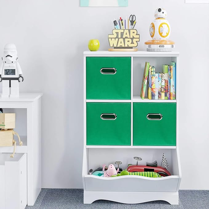 Green Foldable Storage Bins, 11x11x11, Set of 3, (Fabric Cube Organizer with Handle, for Cloth or Accessory Storage) - Image 5