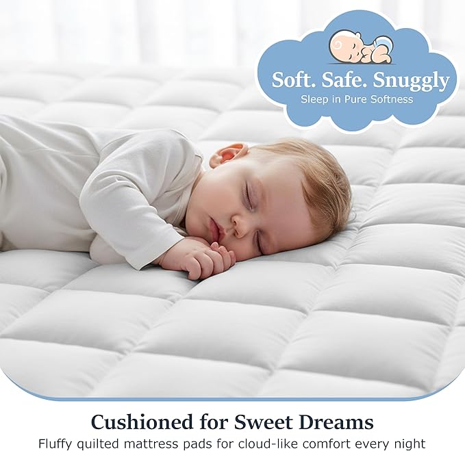 LUX Décor Twin XL Mattress Pad - 2 Pack - Quilted Elastic Fitted Mattress Cover Protector Upto 16 Inches Deep Pocket - Soft Breathable Noiseless Mattress Topper (39 X 80)