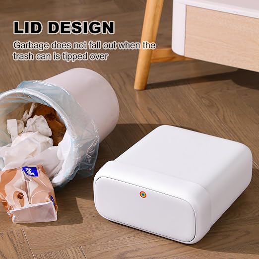 funest Bathroom Small Trash Can with Lid,10L / 2.7 Gallon Slim Garbage Bin Wastebasket with Press Top Lid for Bedroom,Rv,Office,Kitchen,Craft Room - Image 6