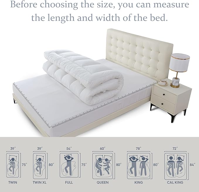 WhatsBedding 5 inch Memory Foam Mattress Topper Full Size for Back Pain, Soft Breathable Cover, Comfort Supportive Pillow Top Mattress Topper, 2000GSM Fluffy Shredded Memory Foam Filled