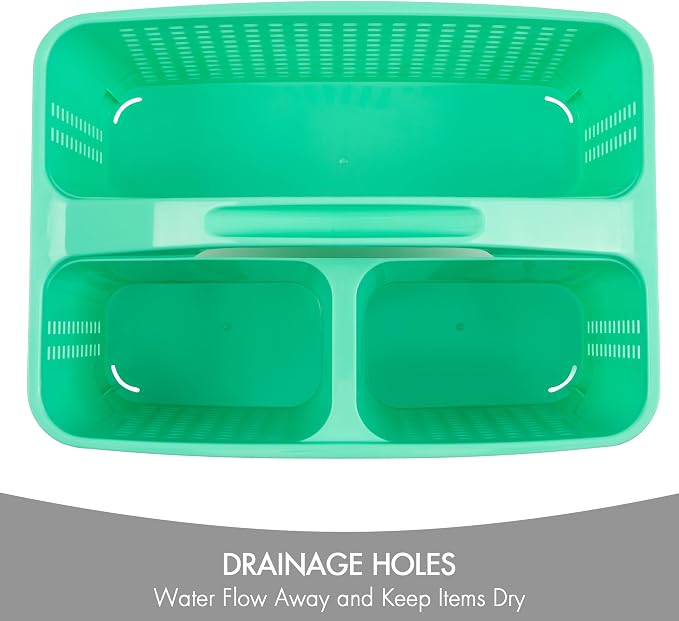 Tiawudi Portable Shower Caddy, Caddy Organizer with Handle, Plastic Shower Basket Hold Soap, Shampoo, Hair Supplies and Beauty Products, Cleaning Supplies Organizer for Home, Dorm, Shelf and Cabinet - Image 3