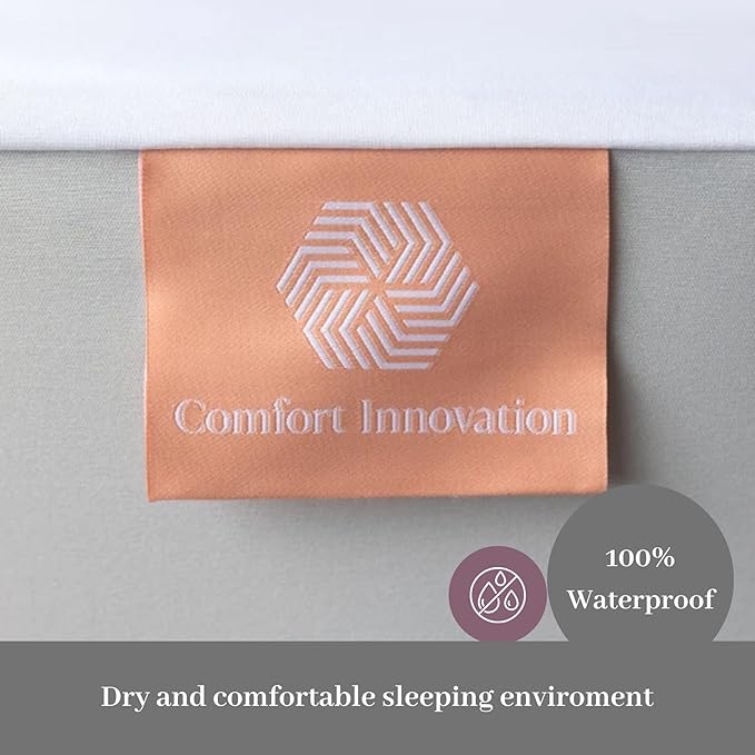 Dreamfit DreamComfort Luxurious Waterproof Mattress Protector with StaDry Moisture-Wicking, Fine Brushed Microfiber & Breathable Design, Twin XL
