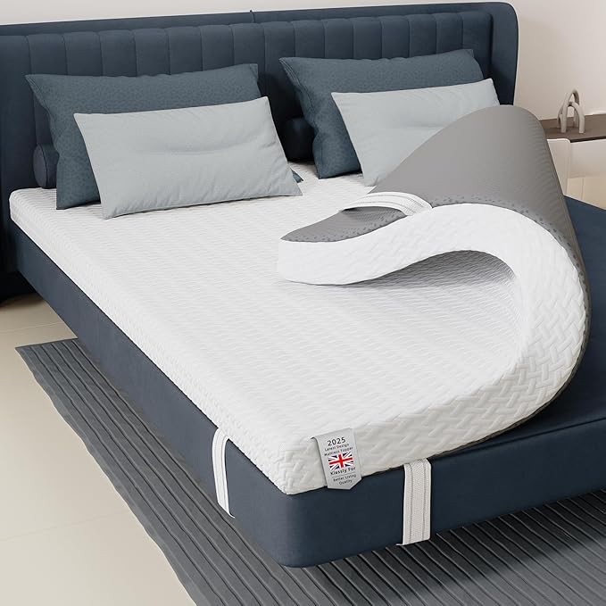 Memory Foam Mattress Topper, 3 inch Thickness Mattress Pad Topper Foam with Washable Zipped Cover, Mattress Topper for Back Pain Relief (Small Full)