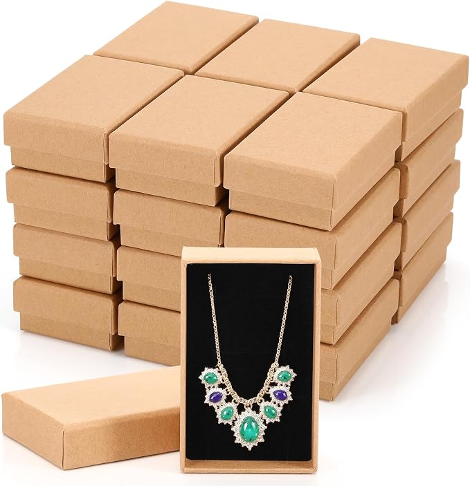 Batiyeer 36 Pcs Cardboard Jewelry Gift Boxes Jewelry Boxes Packaging Small Earring Gift Box with Lids for Necklace Ring Bracelet Party by Batiyeer