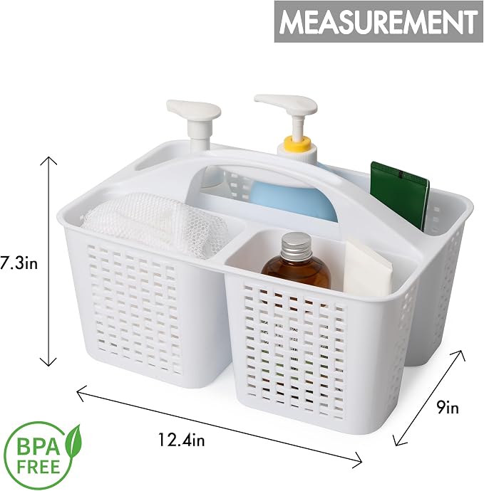 Tiawudi Portable Shower Caddy, Caddy Organizer with Handle, Plastic Shower Basket Hold Soap, Shampoo, Hair Supplies and Beauty Products, Cleaning Supplies Organizer for Home, Dorm, Shelf and Cabinet - Image 2