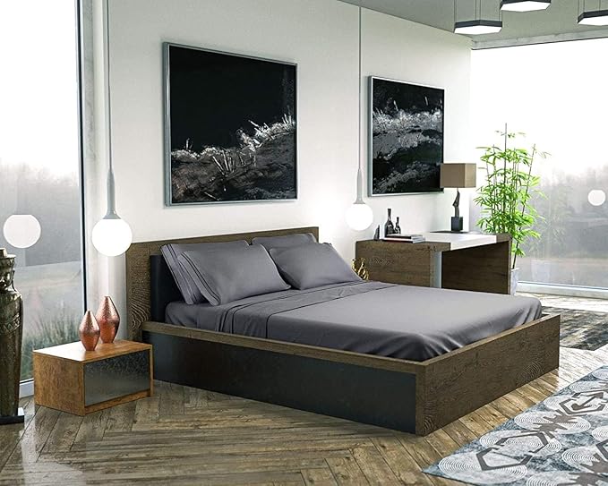 DREAMCARE King Size Sheets Set - 6 pcs Breathable Cooling Bed Sheets - up to 15" Deep Pocket King Sheet Set with Side Pockets - Extra Soft 100% Brushed Hypoallergenic Hotel Luxury Bedding - Gray