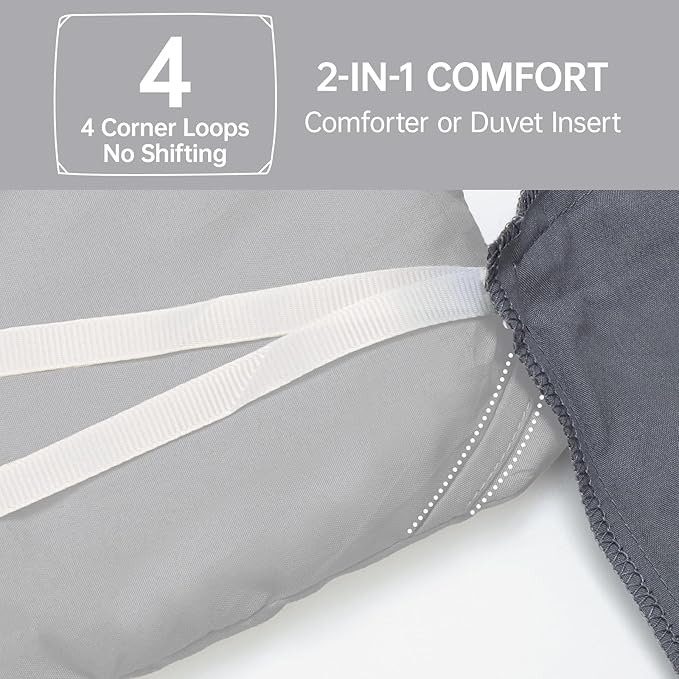 MUXHOMO Queen Comforter Set, All Season Ultra Soft Down Alternative Bedding - 3 Piece Lightweight Bed Set Includes 1 Comforter (90"x90") and 2 Pillow Shams (20"x26"), Light Grey