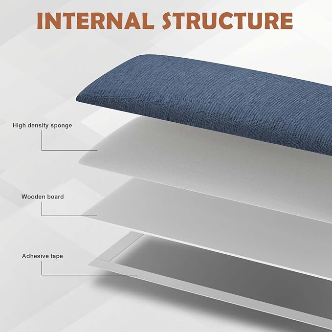IFNOW Upholstered Wall Mounted Headboard, 3D Soundproof Wall Panels Peel and Stick for Twin Size, Reusable and Removable Tufted Bed Headboard in Blue (6 Panels, 10" x 24")
