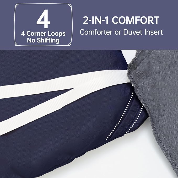 MUXHOMO Queen Comforter Set, All Season Ultra Soft Down Alternative Bedding - 3 Piece Lightweight Bed Set Includes 1 Comforter (90"x90") and 2 Pillow Shams (20"x26"), Navy Blue