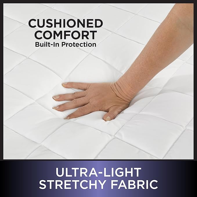 Protect-A-Bed Essential Mattress Pad Twin, 100% Waterproof, Dust Mite Barrier Mattress Pad, Breathable & Quiet, Antimicrobial, Fits 11"-18" Mattresses