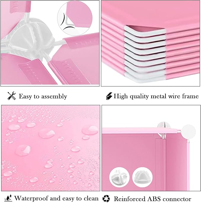 AWTATOS Closet Organizer 8 Cube Storage Shelves Clothes Organizers Closet Storage Stackable Cubby Shelving for Closet Bedroom Living Room Pink - Image 6