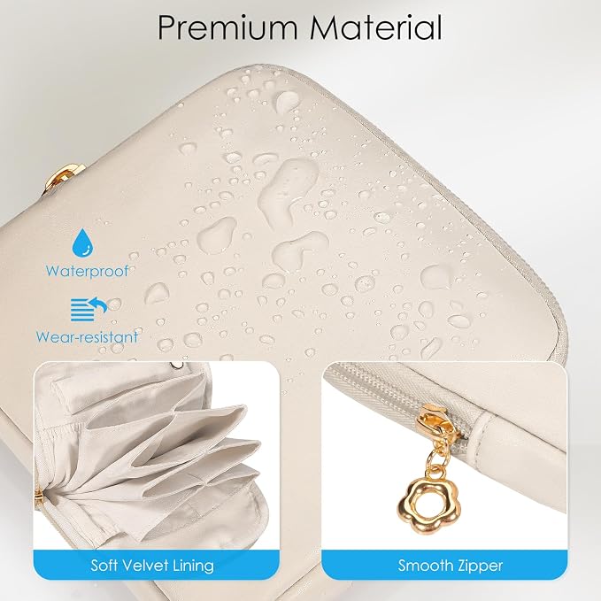 SITHON Small Travel Jewelry Case with Ring Holder, Mini Velvet Jewelry Pouch Bags, Compact Storage Organizer for Bracelet Necklaces Earrings Travel Essentials, Mother’s Day Gifts (Cream White) - Image 4