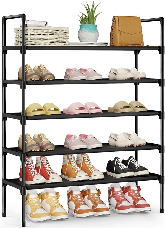 Kitsure Shoe Rack - 5-Tier Shoe Organizer, Shoe Rack for Closet, Entryway, Bedroom, Easy- Assembly Storage Shelf with Side Handles, 27.6" Wide - 5 Tiers, Black by Kitsure