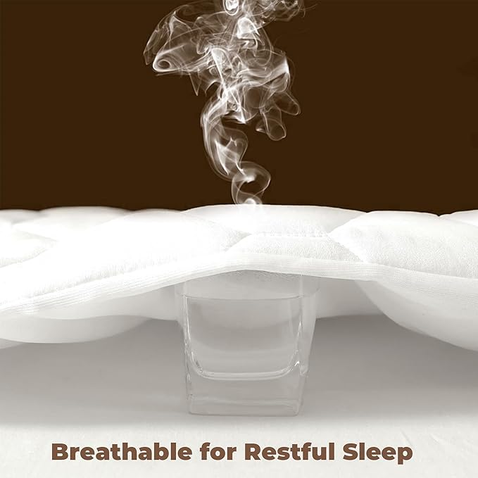 King Size Waterproof Mattress Protector,100% Polyester Mattress Protector Breathable Bed Cover Noiseless Mattress Pad Cover with 6''-18'' Deep Pocket for Bedroom Home