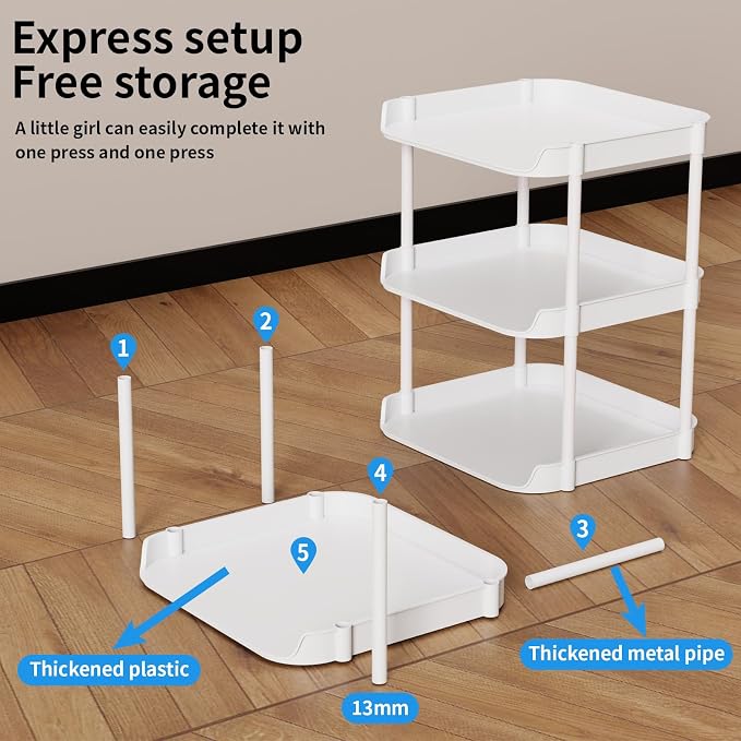 6 Tier Narrow Shoe Storage Rack, Compact Single Shoerack Stand for Slim Space, Stackable Tall Thin Show Tower, Solid Plastic Shelves, for Hallways, Kitchens, Bedrooms Tidy Organizer, White - Image 4