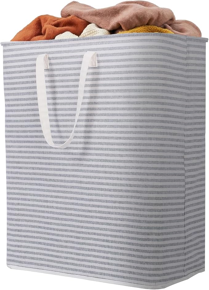Lifewit 1 Pack Laundry Basket 125L Each, Collapsible Clothes Hamper with Reinforced Handles, Freestanding Waterproof Design for Bedroom and Laundry Room, Grey 125L Total by Lifewit