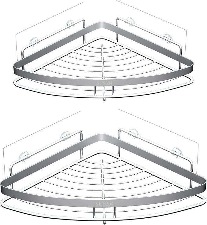 4pcs Shower Caddy Replacement Shelves Adhesive Strip Pad Organizer Sticker Bathroom Heavy Duty Strong Sticky Wall Nail Free Transparent - Image 5