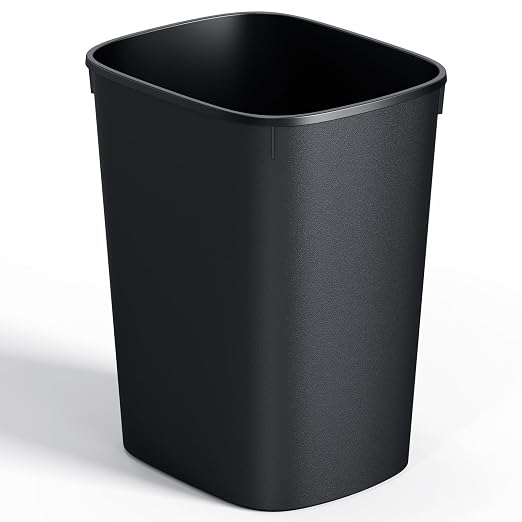 CEROELDA Small Bathroom Trash Can, 2.6 Gallon Slim Mini Garbage Can Small Trash Bin Plastic Waste Basket for Dorm Room, Bedroom, Office, Toilet (Black) by WelcometoCEROELDA