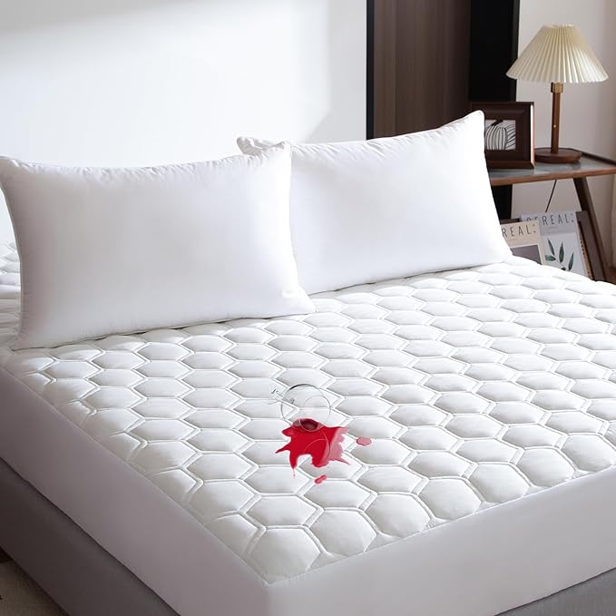 Waterproof Twin XL Mattress Protector, Breathable Cooling Quilted Mattress Pad Cover, Soft Hypoallergenic Noiseless Hospital Bed Sheets, Washable Water Proof College Dorm Bed Cover, 8-21'' Deep Pocket