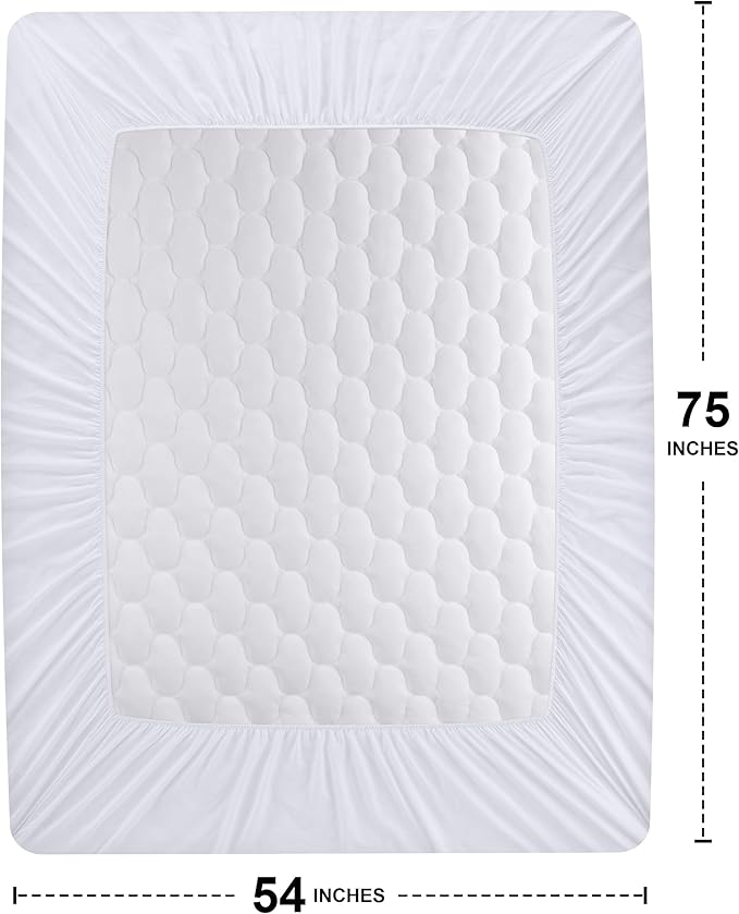 Utopia Bedding 2 Pack Waterproof Mattress Protector, Full Mattress Pad, Noiseless Quilted Fitted Cover with Deep Pocket Stretches up to 16 Inches (White)