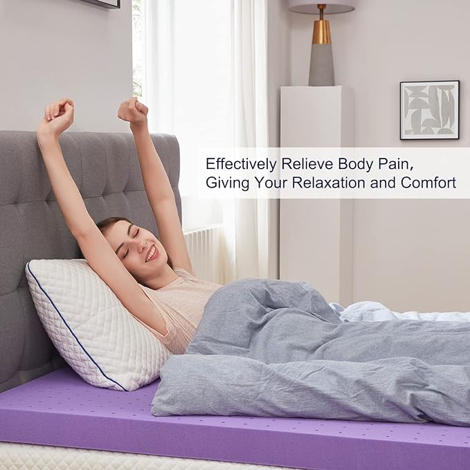 SINWEEK 3 Inch Gel Memory Foam Mattress Topper Ventilated Soft Pressure Relieve Mattress Pad, Breathable Bed Topper, CertiPUR-US Certified, California King Size