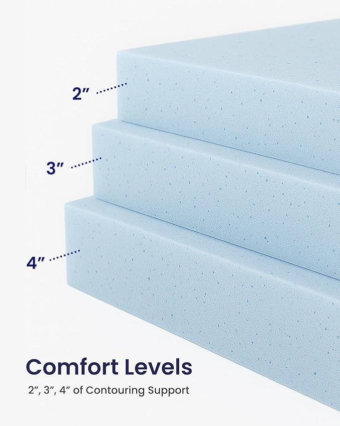 Gel-Infused Memory Foam Topper by LOUNJ Bedding