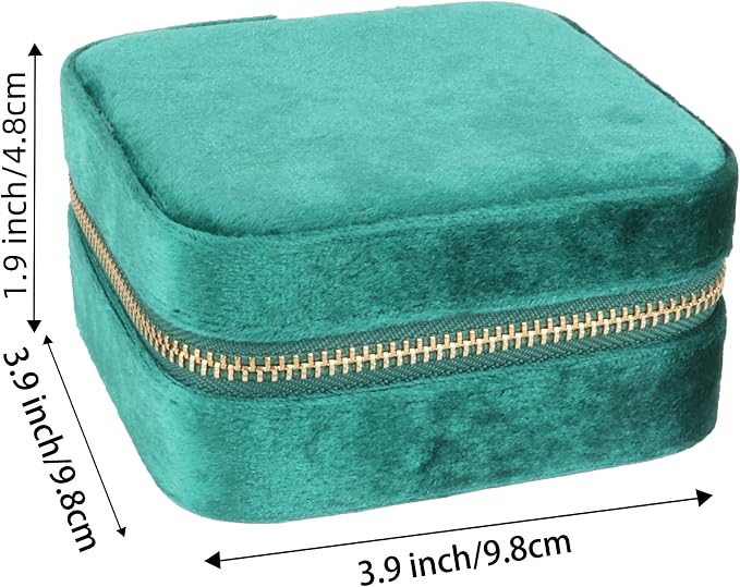 Plush Velvet Jewelry Box,Travel Jewelry Case with Mirror, Jewelry Organizer,Gift for Women Girls,1Pack - Image 6