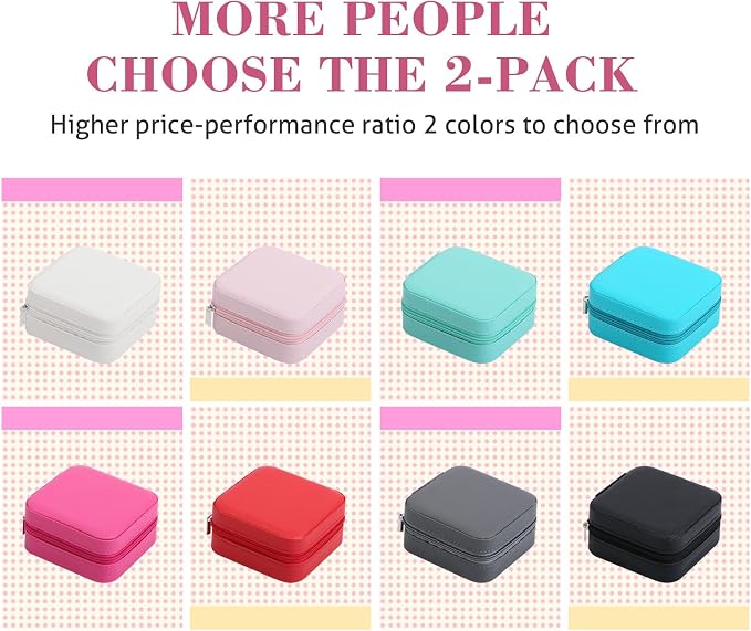 17Dec Small Travel Jewelry Case Organizer,Mini Travel Essentials for Women,Bridesmaid Gifts Birthday Gifts for Women,Small Jewelry Box for Girls 8-12 - Image 4