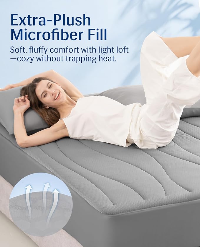 Elegear Cooling Mattress Pad King, Upgraded Arc-Chill® 3.0 + PCM Cooling, Stay Cool All Night, Breathable & Soft, Deep Pocket 18", Washable Mattress Protector for Hot Sleepers, Gray