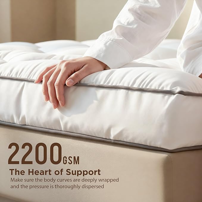 4 Inch Mattress Topper King Ultra Thick Soft Memory Foam King Bed Mattress Topper for Back Pain Universal Fit for Bedrooms, Guest Rooms & RVs, 80x78 Inch.